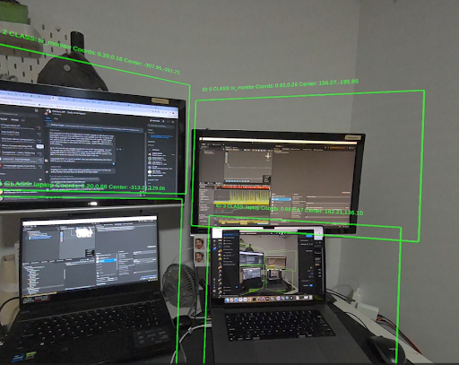 <strong>Sentis<em>* and the *</em>Yolov8n</strong> model to identify real objects at runtime on Quest 3 devices.